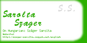 sarolta szager business card